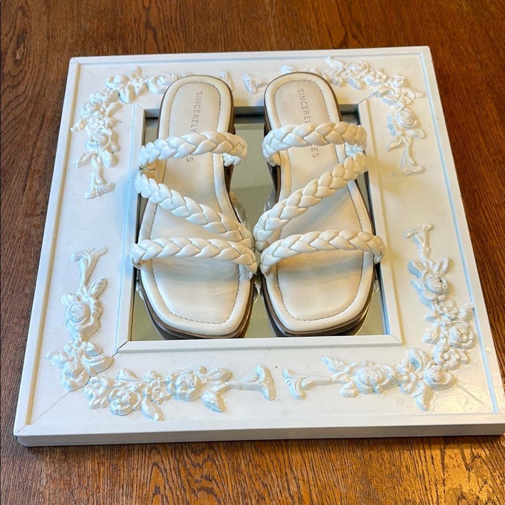 Sincerely Jules Cream Braided Sandals